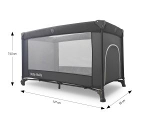 Cestovní postýlka Mirage Milly Mally – ohrádka i lůžko na cesty, dark grey (9)