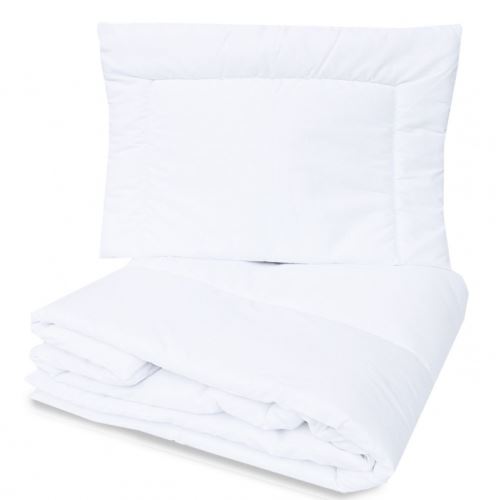 Peřinka a polštář do postýlky BASIC Baby Nellys - bílé, bavlna (457287)