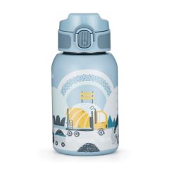 Dětská termoláhev se slámkou 350 ml – nerezová termo láhev pro děti, 12m+, modrý mix