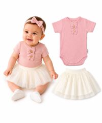 2D sada - body kr. rukáv Boho + tutu suknička cream
