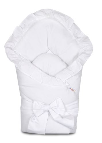 Rychlozavinovačka s volánkem a stuhou - bílá