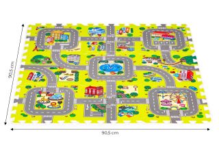 Pěnové puzzle, podložka - Město, 9 dílů (6)