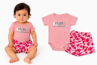 2D sada - body kr. rukáv Hello + kraťasky s melounky, vel. 80