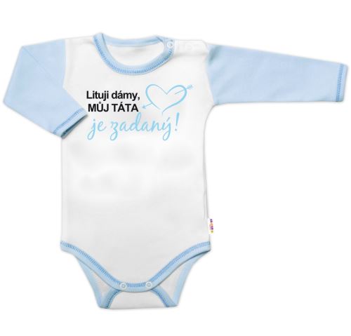 Body dl. rukáv s vtip. textem Baby Nellys, Lituji dámy, můj táta je zadaný, kluk (1)