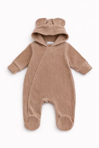 Kojenecký manchesterový overalek Teddy - béžový