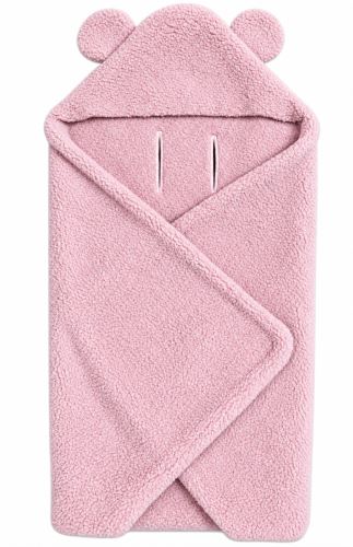 Fusák, deka s kapucí do autosedačky Beránek, Baby Nellys - pudrová, růžová