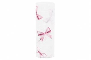 Tetrová plenka 70×80 cm Basic, 100% bavlna, Mašličky růžové - 1ks