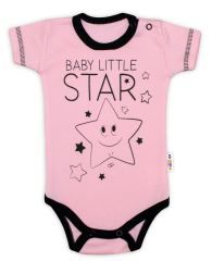 Body krátký rukáv Baby Nellys, Baby Little Star - růžové