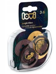 Lovi Silikonové dynamické dudlíky 3-6m, Jungle Vibes Girl - hořčice/lila (1)