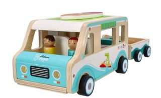 Dřevěnný autokaravan s přívěsem a příslušenstvím, Adam Toys (4)