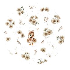 Kojící polštář/podkova, bavlna, Kačenky - bílá, béžová (4)