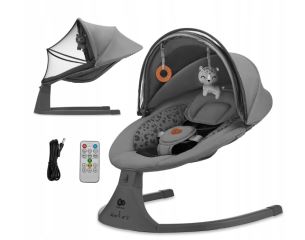 Houpací lehátko s melodií 2v1 Lumi, Premium Dark grey