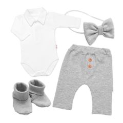 4D sada pro chlapečky Baby Elegán - šedý melír (6)