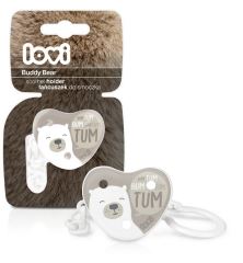 Lovi řetízek na dudlík s klipsou Buddy Bear, béžový/hnědý (1)