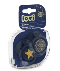 Lovi Silikonové dynamické dudlíky 3-6m, Stardust - modré (1)