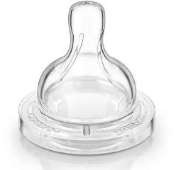 Silikonová savička Classic Avent, 3m+, 3 otvory (1)