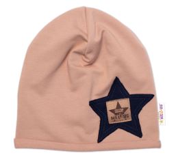 Dětská čepice bavlna, Baby Star, Baby Nellys, cappuccino (2)