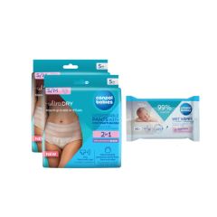 Poporodní set Canpol babies – 2x kalhotky 2v1 a ubrousky