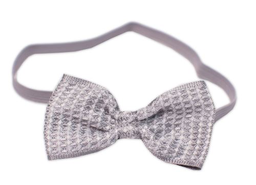 Dětský motýlek na gumičce se vzorem Mrofi, šedý (1)