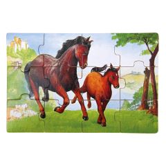 Bino Dřevěné puzzle v krabičce zvířátka (3)