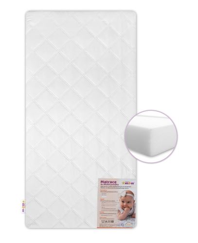 Dětská matrace do postýlky BASIC, Baby Nellys, pěna 120x60x10cm  - bílá (3)
