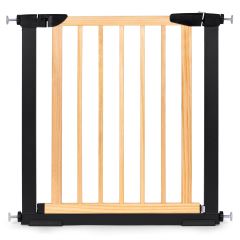 Dětská bezpečnostní zábrana na schody a do dveří kov/dřevo 74-80 cm (1)