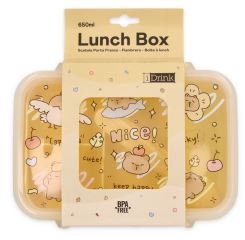 Dětský svačinový box Kapybara 650 ml, iTotal, žlutý