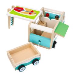 Dřevěnný autokaravan s přívěsem a příslušenstvím, Adam Toys (3)