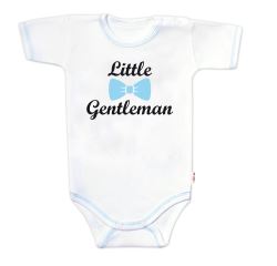Body krátký rukáv s vtipným textem Baby Nellys, Little Gentleman, kluk