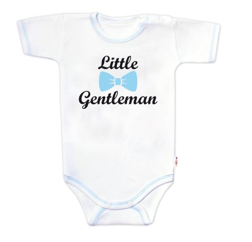 Body krátký rukáv s vtipným textem Baby Nellys, Little Gentleman, kluk