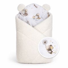 Beránková zavinovačka bavlna/beránek, boucle - Malá myška, smetana