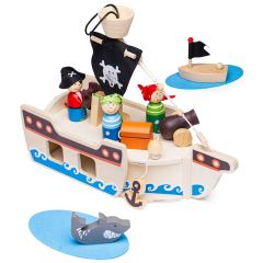Bigjigs Toys Pirátská loď s piráty (2)