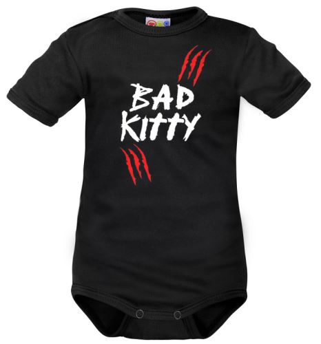 Body krátký rukáv Dejna Bad Kitty - černé