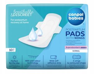 Poporodní vložky Canpol Babies - NORMAL s křidélky, 10 ks v bal.