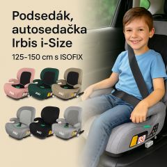 Podsedák, autosedačka Irbis i-Size 125–150 cm s ISOFIX - růžová (3)