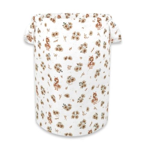 Koš na hračky, bavlna, 50x35cm, Kačenky - bílá, béžová