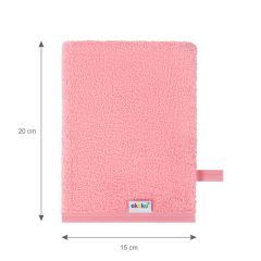 Dětská mycí rukavice XL Akuku – 100% bavlna, 15×20 cm, od narození, růžová (4)