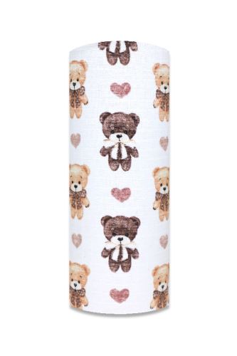 Tetrová plenka 70×80 cm Basic, 100% bavlna,  Teddy Love, béžový - 1ks