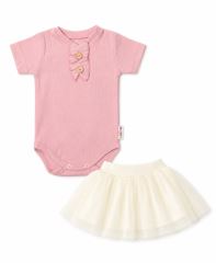 2D sada - body kr. rukáv Boho + tutu suknička cream (2)