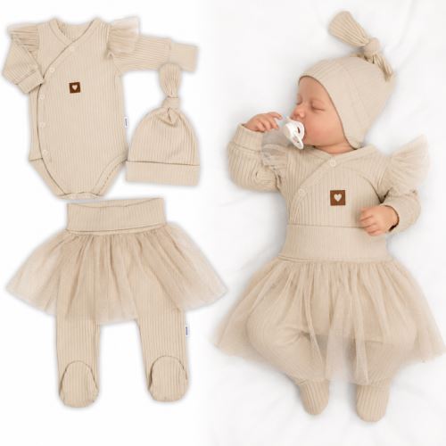 Žebrovaná rostoucí souprava 3D Lux, Sweet Angel - béžová