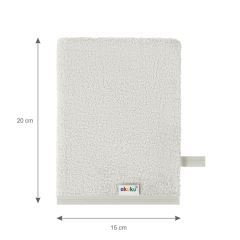 Dětská mycí rukavice XL Akuku – 100% bavlna, 15×20 cm, od narození, šedá (4)