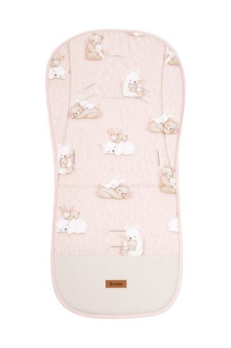 Mušelínová oboustranná vložka do kočárku 40 x 80 cm Bear and Rabbit, růžová