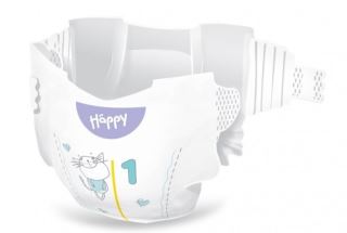 Dětské plenky pro novorozence, Happy Soft & Delicate Newborn 1 (2-5 kg) – jemné (1)