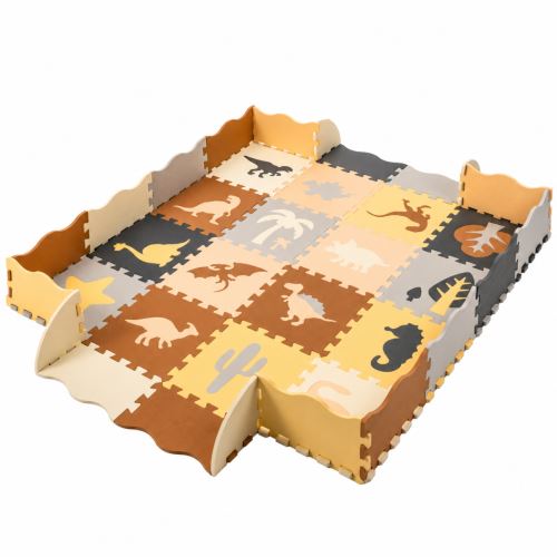 Pěnové puzzle, XXL podložka Dinosauři, 36 dílů, 143 × 143 cm