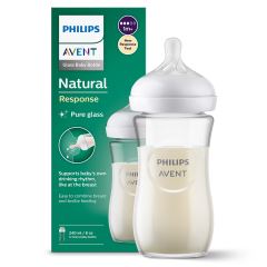 Kojenecká láhev, skleněná, Natural Response 240 ml – antikoliková