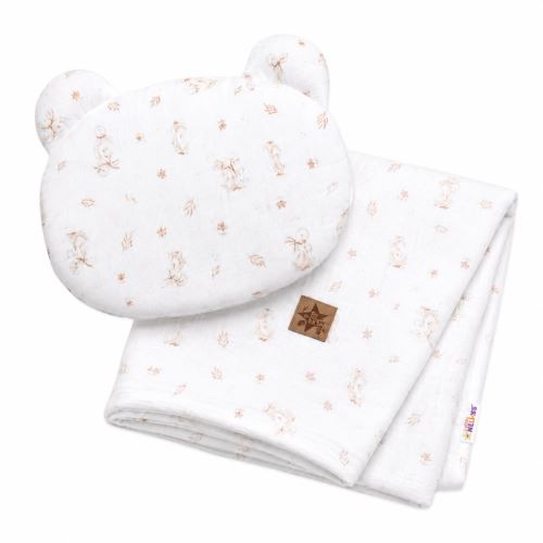 Mušelínová sada GOOSE Teddy 30x35cm, 70x100cm, 2D, Baby Nellys, bílá, Husičky (4)
