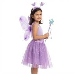 Dětský kostým Fialová víla 98-122 S/M (3)