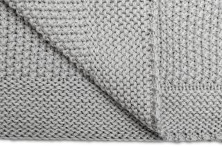 Bavlněná pletená deka pro miminko 80 × 100 cm – lehká, měkká - šedá (560647)