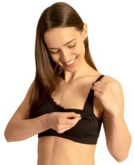 Kojící podprsenka s krajkou BabyOno, černá, B70-75 cm (2)