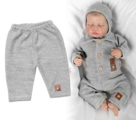 Pletené kalhoty Hand Made Boy, Baby Nellys, šedé (1)